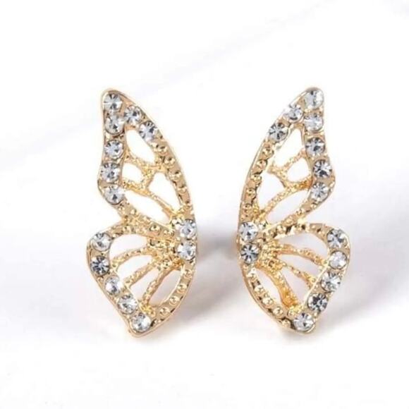 New Plunder "Navy Faye" Crystal Butterfly Earrings (1") - Picture 5 of 5